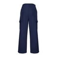 thumbnail image 6 of JUSLIO Cargo Pants for Women Comfortable Casual Pockets Pants for Women Wide leg Pants Blue L, 6 of 8