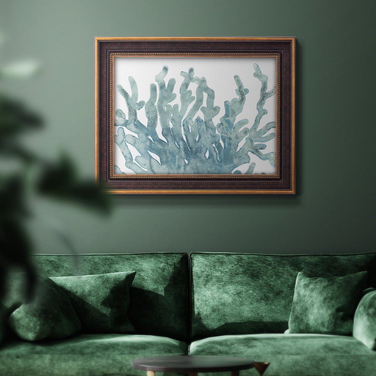 Blue Macro Coral III Premium Framed Canvas- Ready to Hang