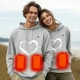 thumbnail image 2 of CKpwisy Heated Hoodie for Men Women 2025 Trendy Unisex Heart Prited Heated Sweatshirt Unisex Lightweight Warm USB Powered Electric Heating Hoodies Gray L, 2 of 4