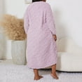thumbnail image 5 of Fanxing Long Zip Up Robes for Women Plush Fleece Fuzzy Bathrobe Cozy Warm Nightgown Housecoats Perfect Christmas Gift for Her Purple 4XL, 5 of 6