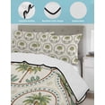 thumbnail image 3 of Quilts Queen Size Bedding Set, Vintage Palm Trees Reversible Summer Quilt 3 Pieces, Summer Botanical Retro Art Lightweight Bedspreads Coverlets with 2 Pillow Shams for All Seasons, 3 of 5