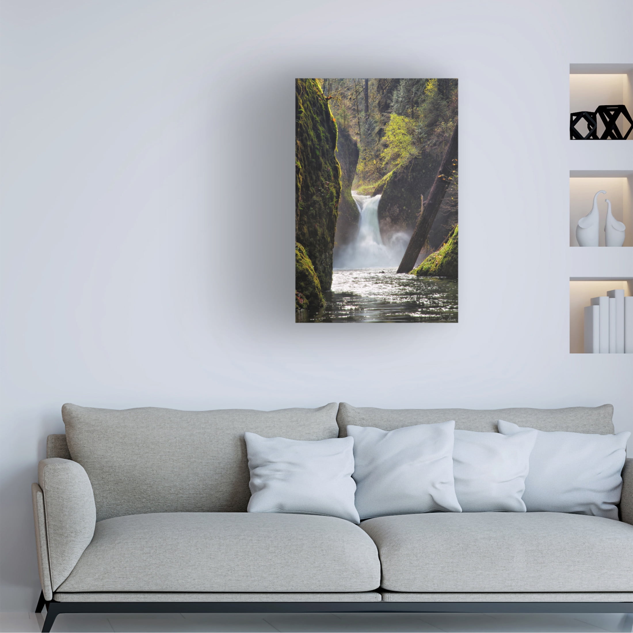 Trademark Fine Art David Drost  Rapid Waterfall II Canvas Wall Art