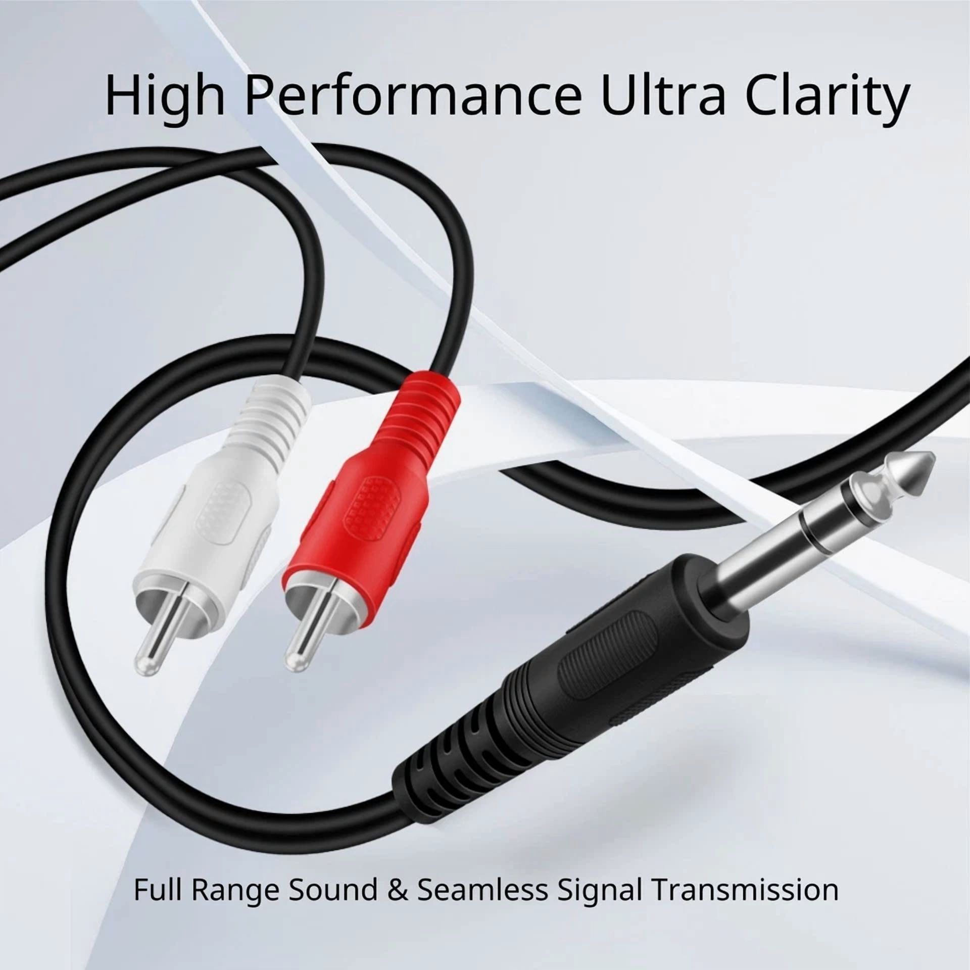 BUTTERFLY- 1/4 Inch To Dual Rca Audio Cable 6Ft Male 6.35Mm 1/4" Trs To 2Rca Wire Plug