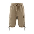 thumbnail image 4 of Hngshg Plus Size Cargo Capris for Women Bow Drawstring Solid Color Casual Pants with Pockets Summer Vacation Workout Pants, 4 of 7