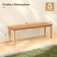 thumbnail image 5 of Auranook 55"Teak Wood Bench 3-Person Backless Seating with 880 LBS Weight Capacity，Outdoor Bench, 5 of 8