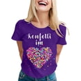 thumbnail image 2 of Women's 2026 Summer Tops Fashion Unisex Heart Confetti Print T Shirt Soft Casual Tee For Tunics Trendy Clothing, 2 of 4