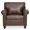 Brown-PU Leather-1 Seater, variant on Classic Faux Leather Sofa Upholstered Couch with Removable Cushions and Rolled Arms for Living Room Office Apartment