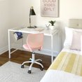 thumbnail image 2 of Homy Casa 43" Computer Desk Wood Writing Home Office Desk with Rack & Metal Frame, White, 2 of 9