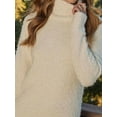 thumbnail image 5 of Womens Long Sleeve Sweater Dress Casual Ribbed Knit Pullover Tassel Fall Short Dresses  L, 5 of 7