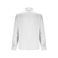 thumbnail image 6 of ZQUUVOU Women's Satin Blouse Long Sleeve Solid Color Smooth Silky Elegant Dressy Tops for Evening Party Office White, 6 of 6