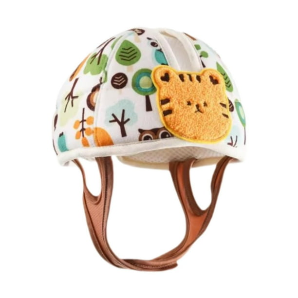 Casco infantil para caminar y gatear con correa ajustable, ligero, antigolpes, gorro de protección para bebé de 1 año Tigre
