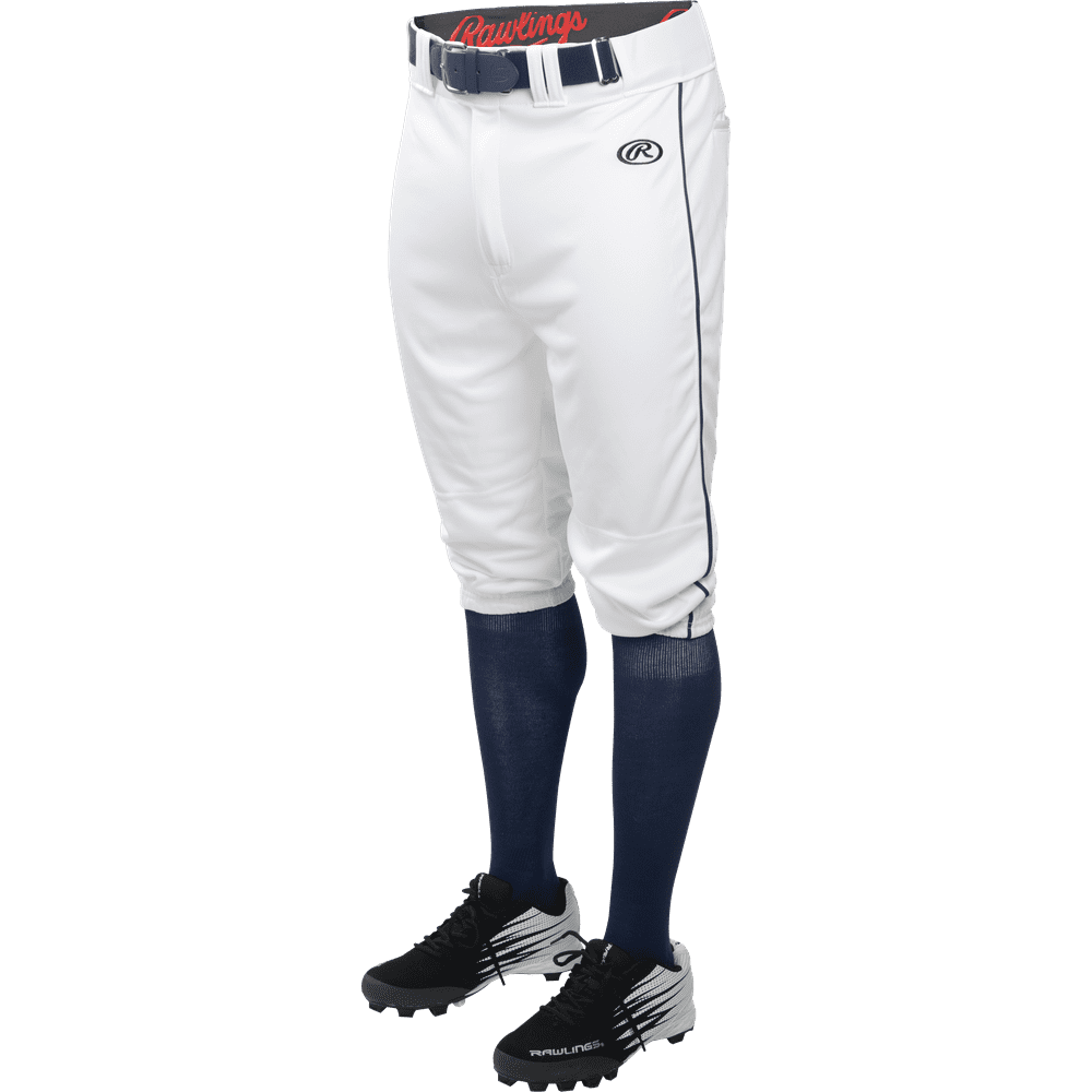 Rawlings Youth Launch Knicker Piped Baseball Pant White/Navy Stripe