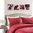 thumbnail image 4 of Red Wall Decor for Bedroom Red Bathroom Accessories Black and White Canvas Wall Art Rose Pictures for Living Room Home Decor Flower Painting Couples Bedroom Kitchen Modern Artwork 12x12"4Pcs/Set, 4 of 6