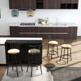 thumbnail image 2 of Homy Casa Set of 4 Swivel Bar Stools with Suede-Like Upholstery and Footrest for Kitchen Island, 2 of 9