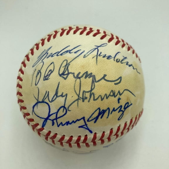 1970's HOF Multi Signed Baseball Freddie Lindstrom Ernie Banks Earl Averill JSA