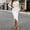 White, variant on Skirts for Women Skirt Summer Solid Color Tie Waist Pleated Side Slit Midi Skirt for Casual Wear with Flowy A-Line Elegant Summer Brown M