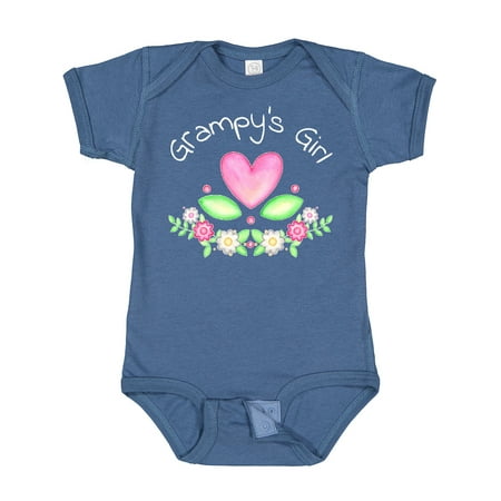 

Inktastic Grampy s Girl- Heart Flowers Gift Baby Girl Bodysuit