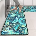thumbnail image 2 of Kitchen Rugs Sets Of 2,Blue Paisley and Floral Pattern Anti Fatigue Kitchen Mat Rugs Non Slip Washable,Decorative Kitchen Floor Mats for Kitchen,Sink,Laundry,17"x47"+17"x47", 2 of 5