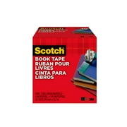 Scotch Book Tape, Clear, 3" Core, 4" x 15 Yds, 1 Roll