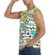 thumbnail image 3 of Balery Funny Dinosaurs on Stripes Camisetas sin mangas para hombre, absorbe la humedad y protege contra el mal olor.-Small, 3 of 7