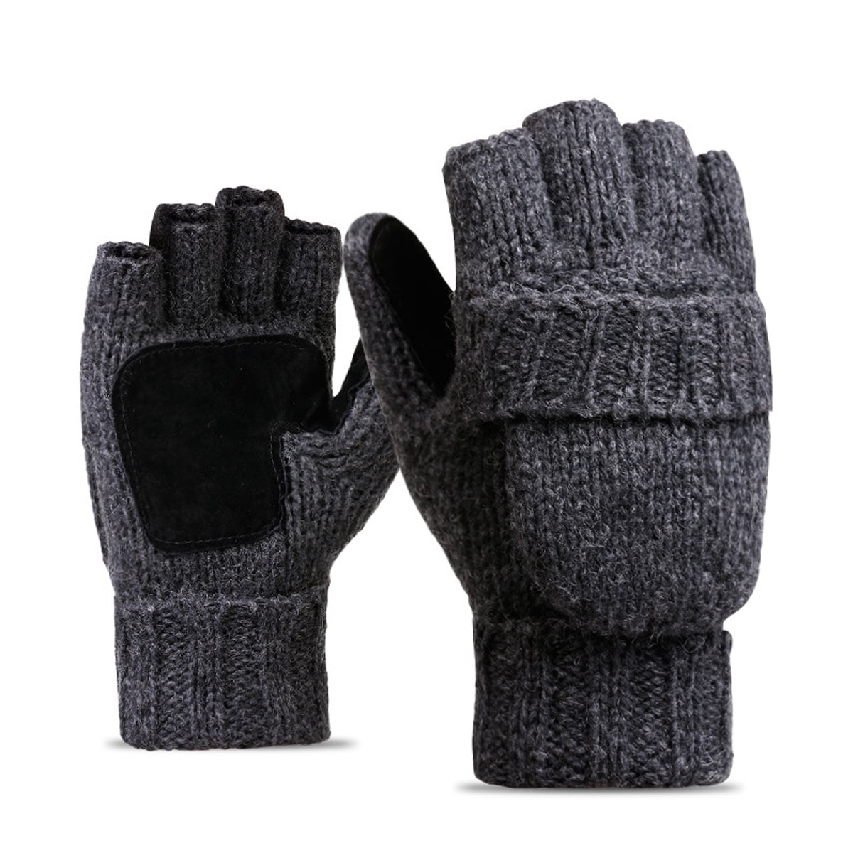 3 Paires De Mitaines Sans Doigts Tricotées - Pour Femmes, Chaudes, Extensibles, Design Long Avec Trou Pouce