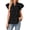 Black, variant on Women's V-Neck Multi-Layer Ruffle Sleeve Sweet Chiffon Blouse Elegant Casual Tops White L