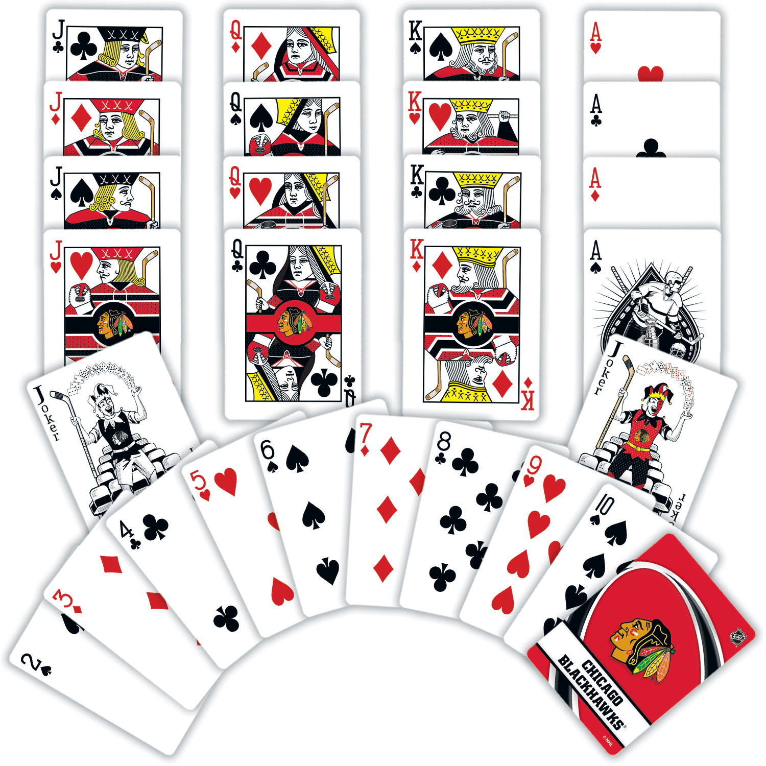 MasterPieces Officially Licensed NHL Chicago Blackhawks Playing Cards - 54 Card Deck for Adults - image 3 of 4
