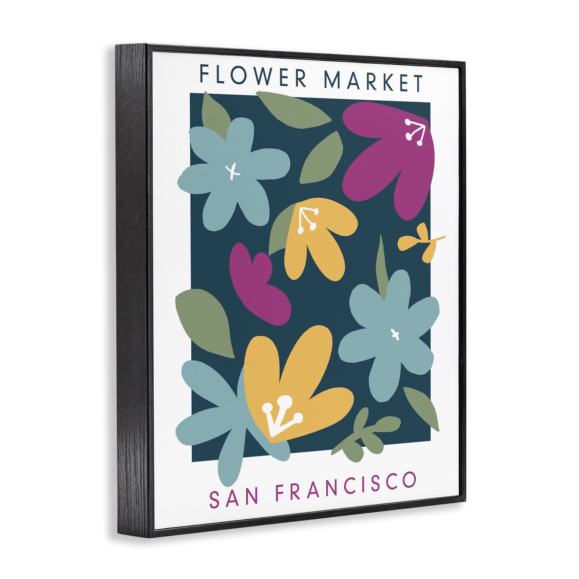 Stupell Industries Whimsical Flower Market Black Framed Giclee Art, design by Anna Quach