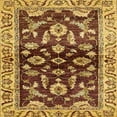 thumbnail image 1 of Ahgly Company Machine Washable Indoor Square Abstract Saffron Red Area Rugs, 8' Square, 1 of 7