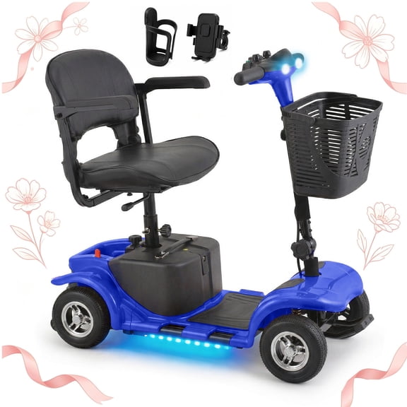 QEASET 4 Wheel Mobility Scooter,Mobility Scooter for Adults, Senior, Electric Powered Chargeable Device for Travel,Mother's Day gift
