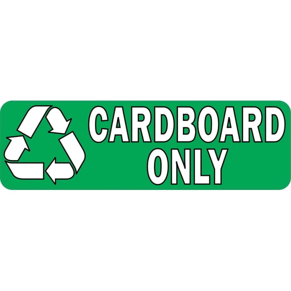 10in X 3in Cardboard Only Recycling Sticker Vinyl Sign Stickers