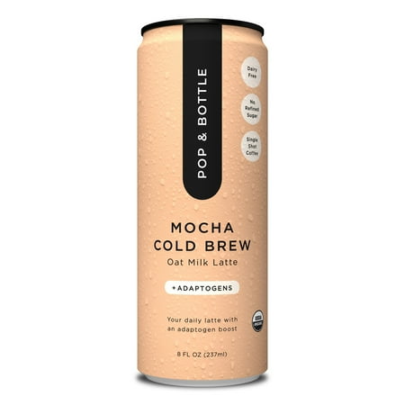 Pop & Bottle Mocha Oat Milk Latte + Adaptogens, Organic, Shelf-Stable/ Ambient, 8 fl oz