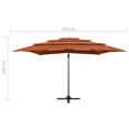 thumbnail image 4 of vidaXL 4-Tier Parasol with Aluminium Pole Terracotta 250x250 cm, 4 of 5