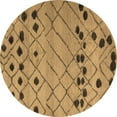 thumbnail image 1 of Ahgly Company Indoor Round Abstract Brown Modern Area Rugs, 3' Round, 1 of 4
