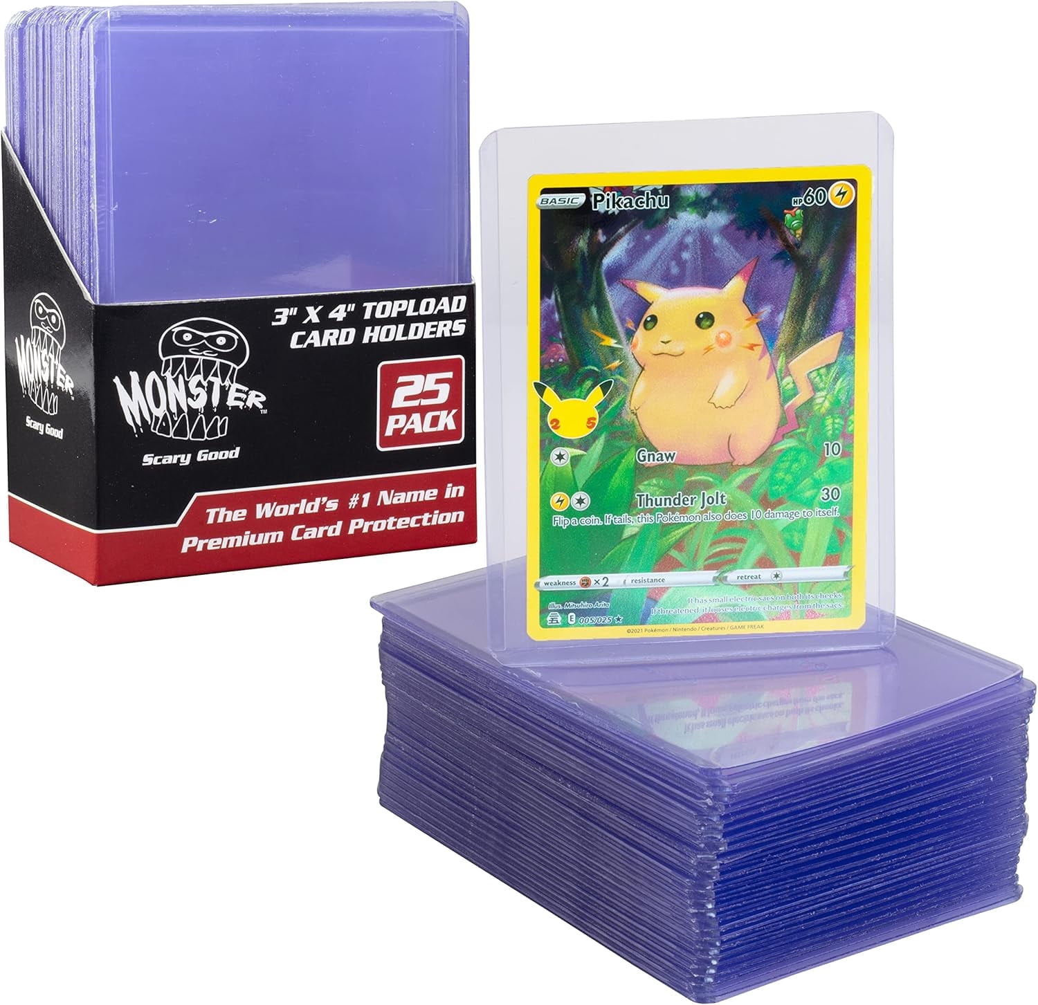 Monster Top Loaders for Trading Cards - 25 Count 3x4" Clear Hard Plastic  Protector (Yellow Border) - Sort Your Cards by Color- Compatible w MTG,  Magic Gathering, Yugioh, Sports - Walmart.com