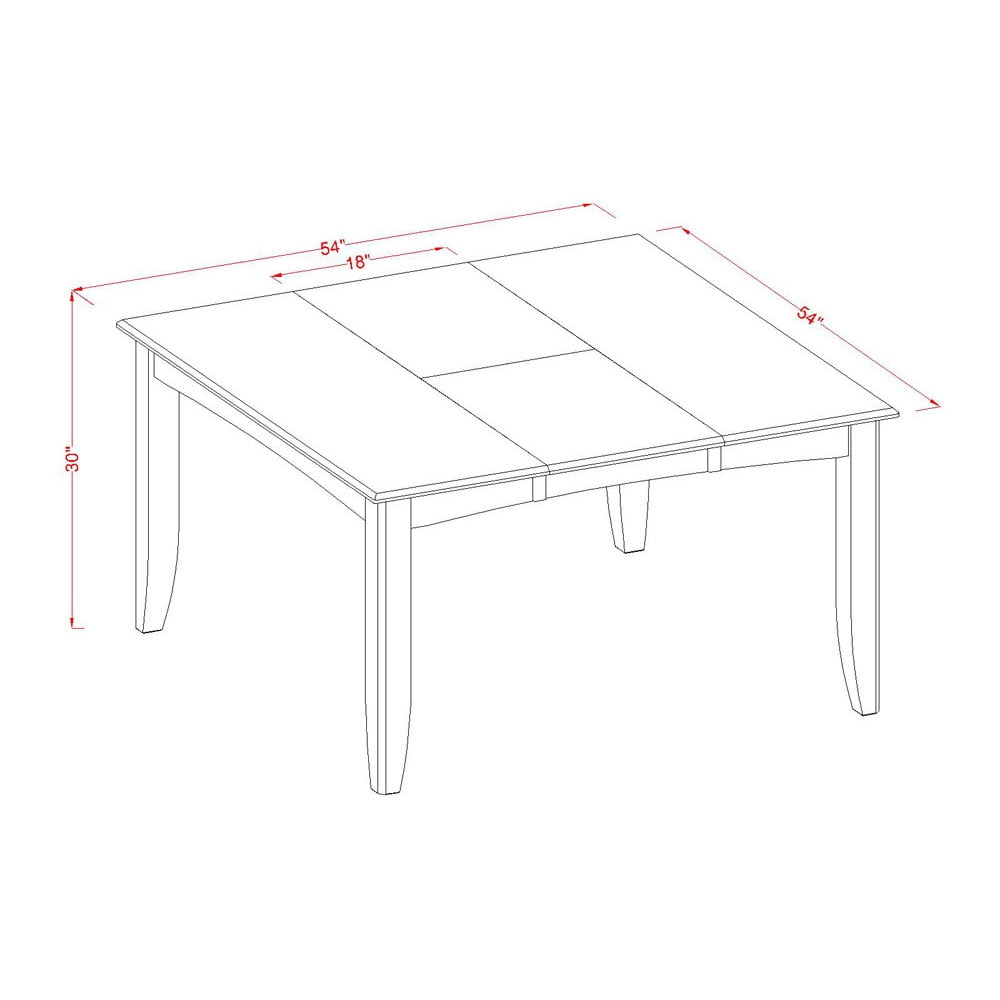East West Furniture Parfait Square Wood Dining Table in Cappuccino