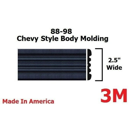 Truck Interior Trim - 1988-1998 Chevy Silverado and C/K Pickup Truck BLACK Side Body Trim Molding 2.5