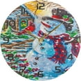 thumbnail image 5 of Dreamtimes Christmas Snowman Wall Clock, Silent Non Ticking Battery Operated Creative Decorative Round Clock for Kitchen, Living Room, Bathroom, Home School Office, 10 Inch, 5 of 7