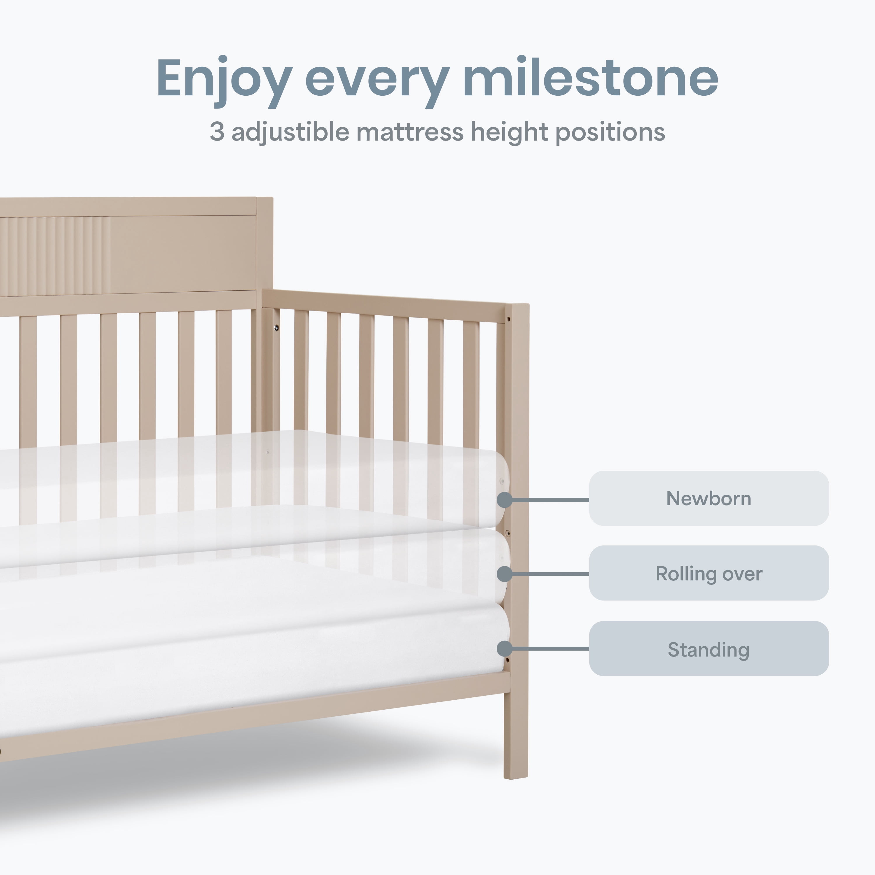 Dream On Me Ivy 5 in 1 Convertible Full-size Crib, Greenguard Gold & JPMA Certified, Converts from Baby Crib to Toddler Bed, Day Bed, Kids Bed and Full-size Bed, Almond Butter