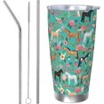 thumbnail image 2 of Horse Tumbler FLowers 20oz Tumblers with Lid Gift for Women Girl Daughter Sister Animal Lovers Christmas Birthday, 2 of 7