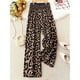 thumbnail image 3 of Pantalones Anchos con Estampado de Leopardo para Mujer, Cintura Elástica, Informales, Holgados, A Estar en Casa. L, 3 of 8