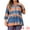Blue Orange, variant on DARING DIVA Women's Plus Outfits Tie Dye V Neck 3/4 Sleeve Tops 4X Dark Green