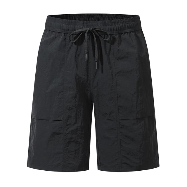 Ceisia Summer Men's Quick Dry Ice Silk Running Shorts Casual Solid Color Nylon Shorts with Pockets Black XL Gifts