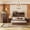 Walnut + MDF + 4 Piece Set + American Traditional, variant on 4PCS Bedroom Sets, Wooden Queen Size Bed Frame with Storage Headboard and Charging Station, 2 Nightstands with 2 Drawers, 1 Dresser with 5 Drawers, Walnut