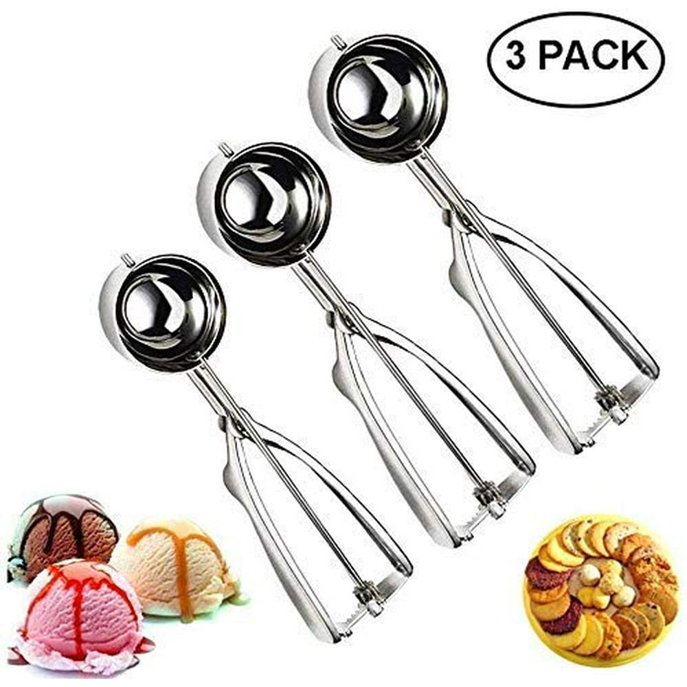 Ice Cream Scoop Set, Cookie Scoop Set, 3 PCS Stainless Steel Ice Cream