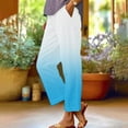 thumbnail image 2 of Bovemsi Womens Pants Women's Linen Wide Leg Loose Gradient Court Travel Pants, 2 of 9