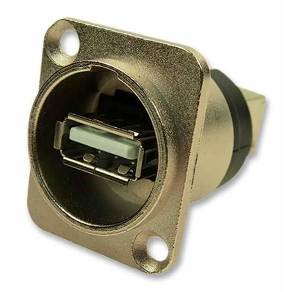 CLIFF USB 2.0 A to B Horizontal Feedthrough Panel Mount Connector, CSK hole
