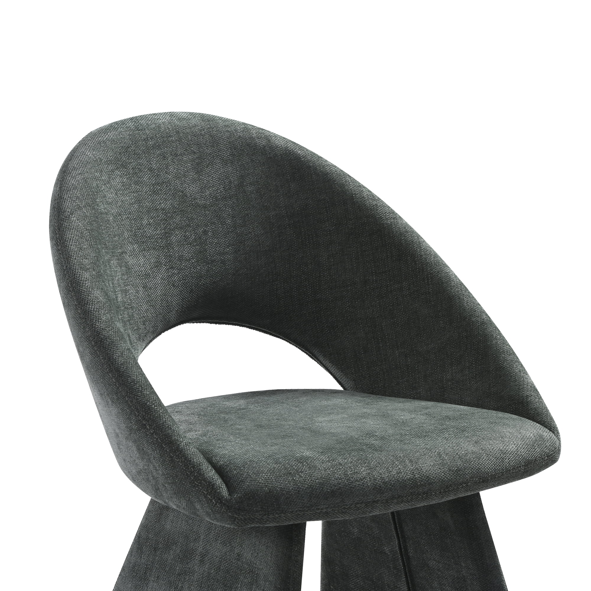 Angelina Modern Curved Back Forest Green Upholstered Dining Chair - Set of 6