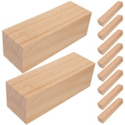 10 Pcs Wooden Whittling Blocks Carving For Beginner Carved Rectangle Suite