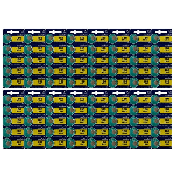 80 Pcs LR43 / 186 AG12 1.5v Murata Alkaline Button Cell Battery Batteries